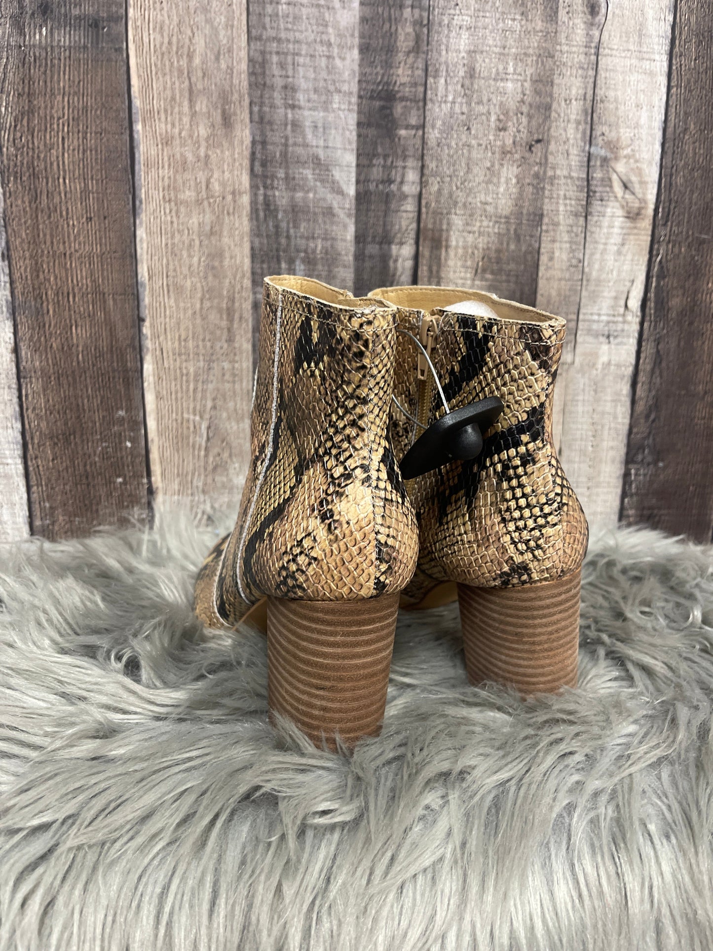 Boots Ankle Heels By Lucky Brand In Snakeskin Print, Size: 7.5