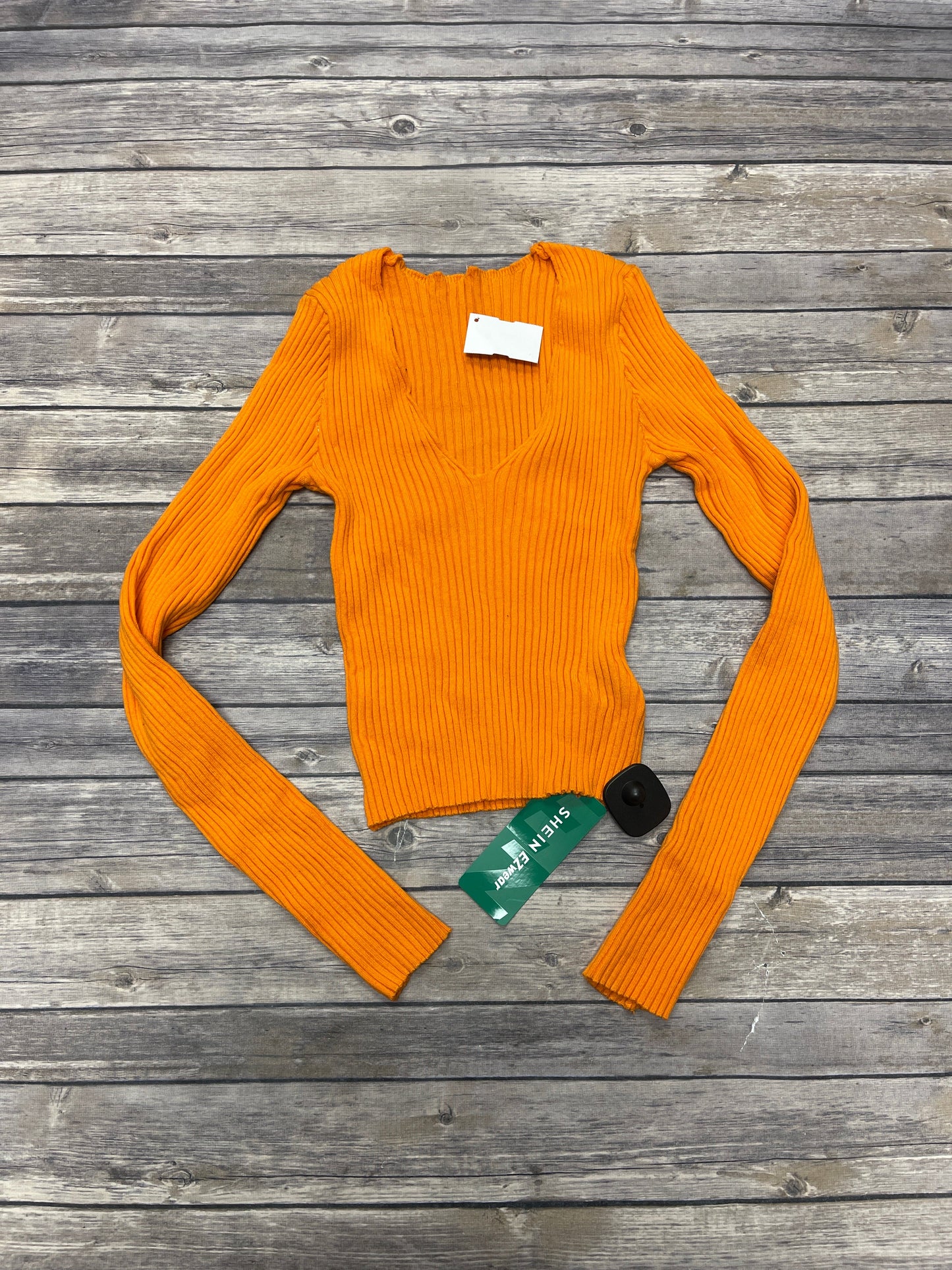 Top Long Sleeve By Shein In Orange, Size: L