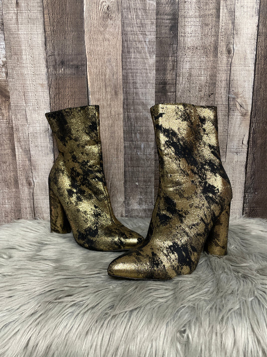 Boots Mid-calf Heels By Cmc In Gold, Size: 8.5