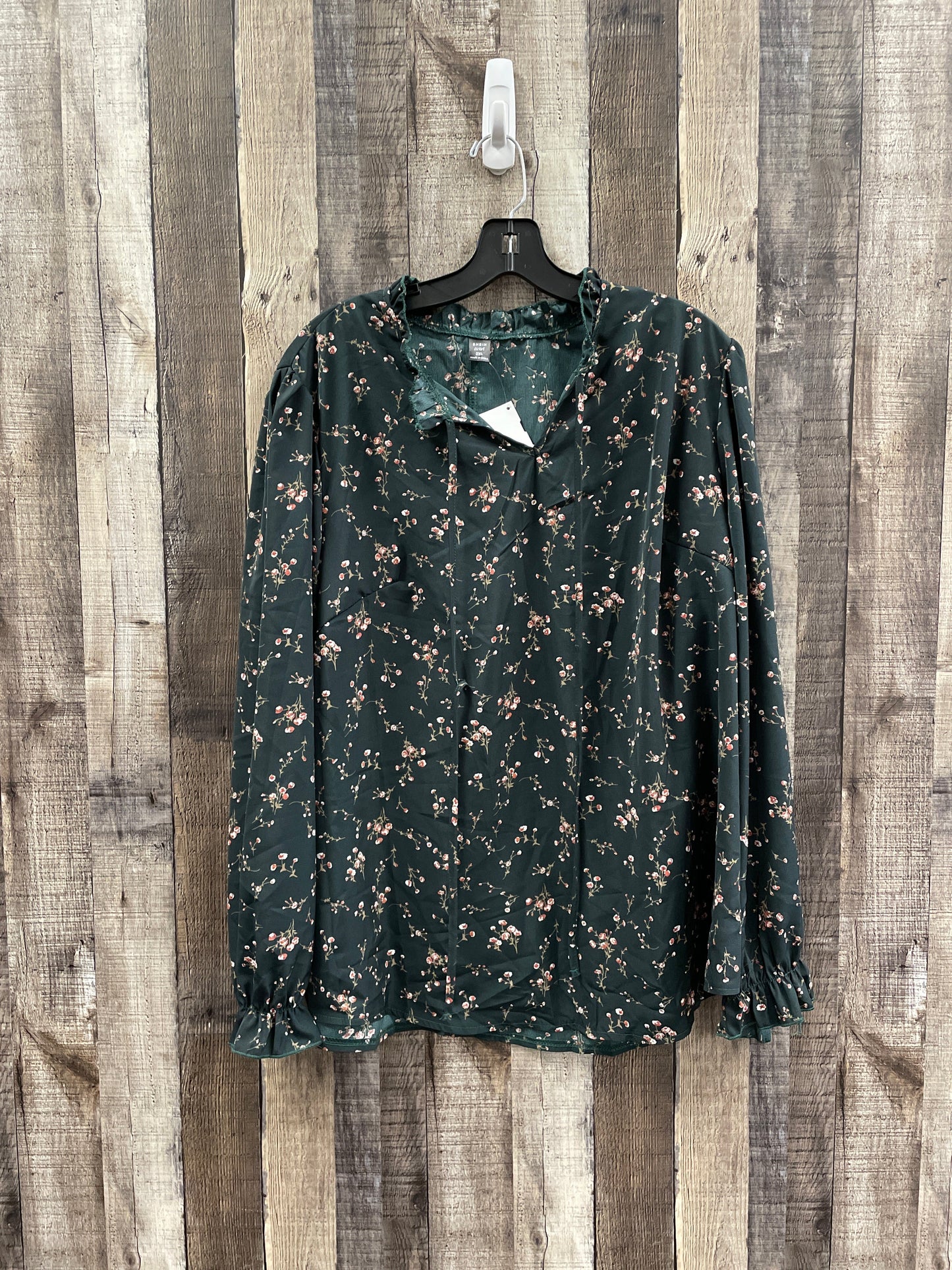 Top Long Sleeve By Shein In Green, Size: 3x