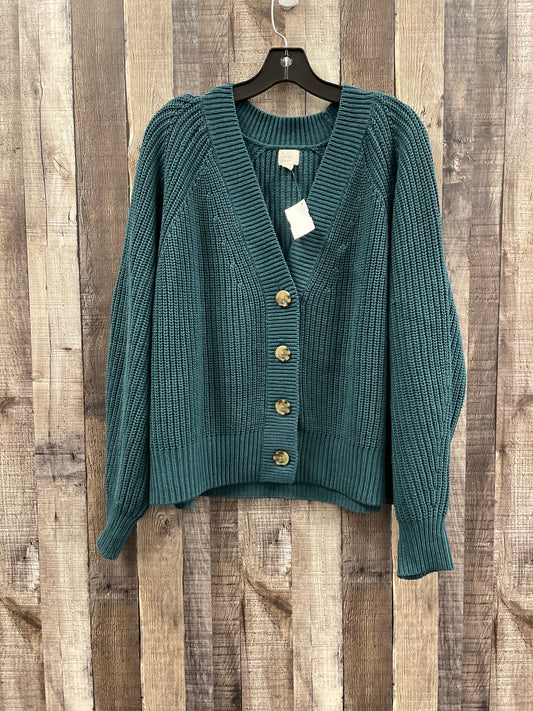 Sweater Cardigan By A New Day In Green, Size: L