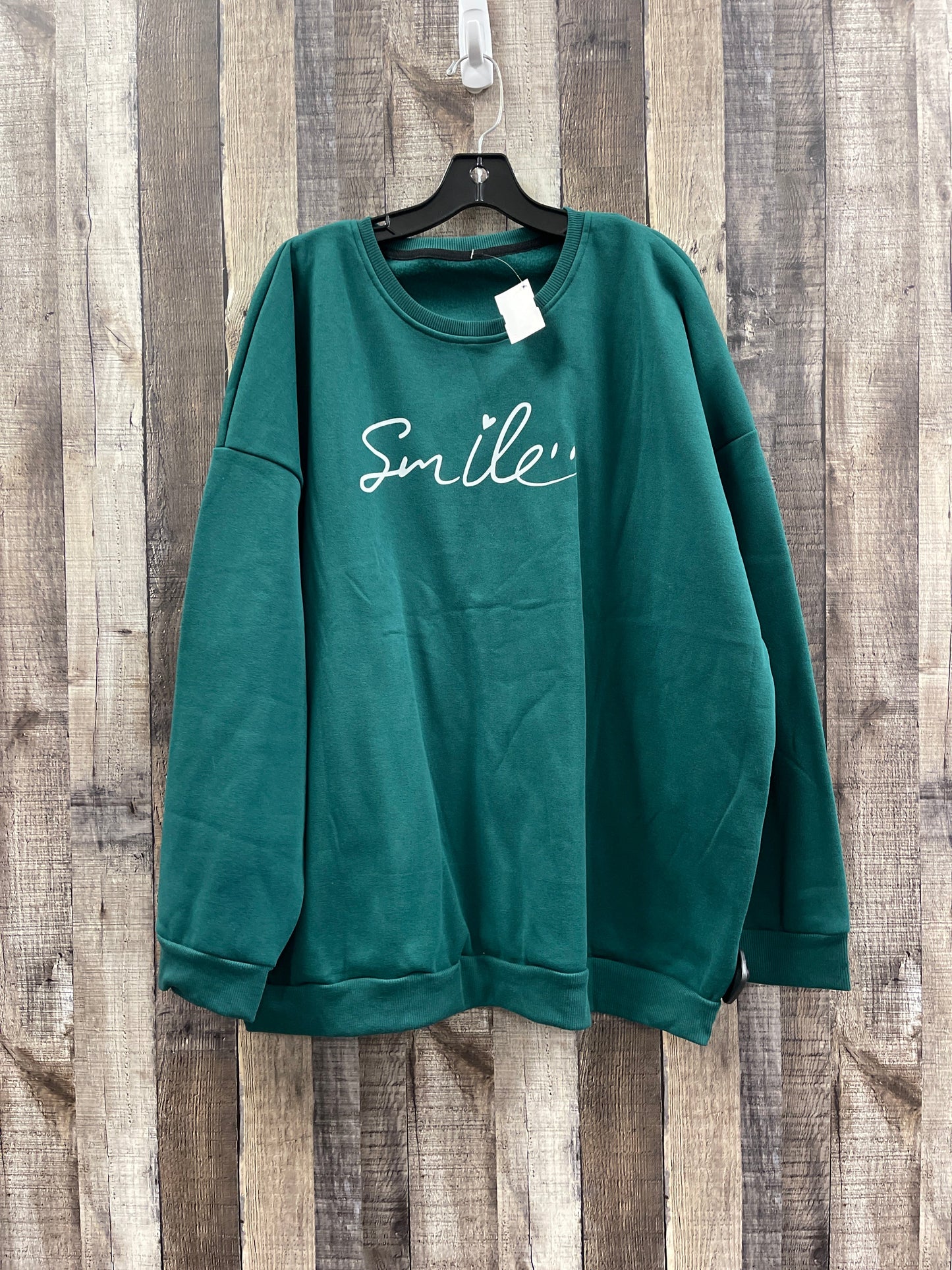 Sweatshirt Crewneck By Shein In Green, Size: 4x