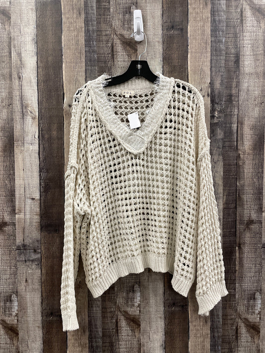 Sweater By Pol In White, Size: L