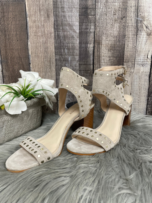 Sandals Heels Block By Nine West In Tan, Size: 7.5