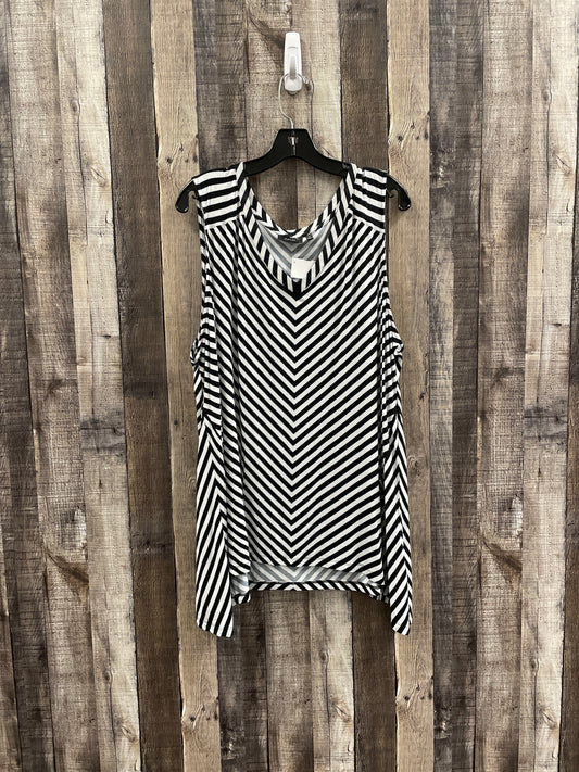 Tunic Sleeveless By Apt 9 In Black & White, Size: 2x