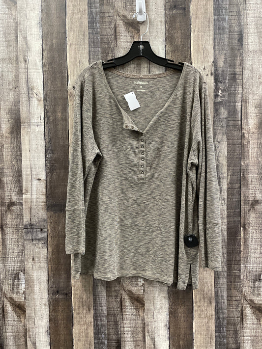 Top Long Sleeve By Ruff Hewn In Brown, Size: 2x