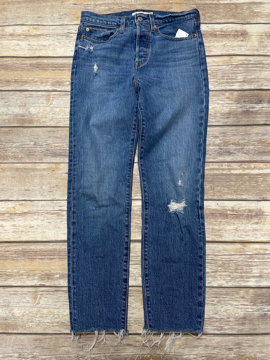 Jeans Straight By Levis In Blue Denim, Size: 4