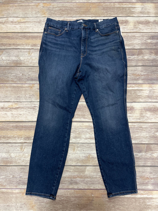 Jeans Straight By Good American In Blue Denim, Size: 18