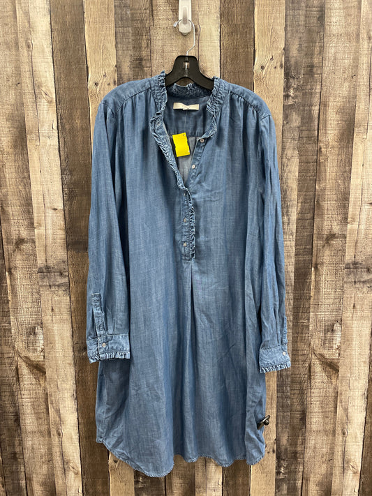 Dress Casual Midi By Loft In Blue Denim, Size: Xxl