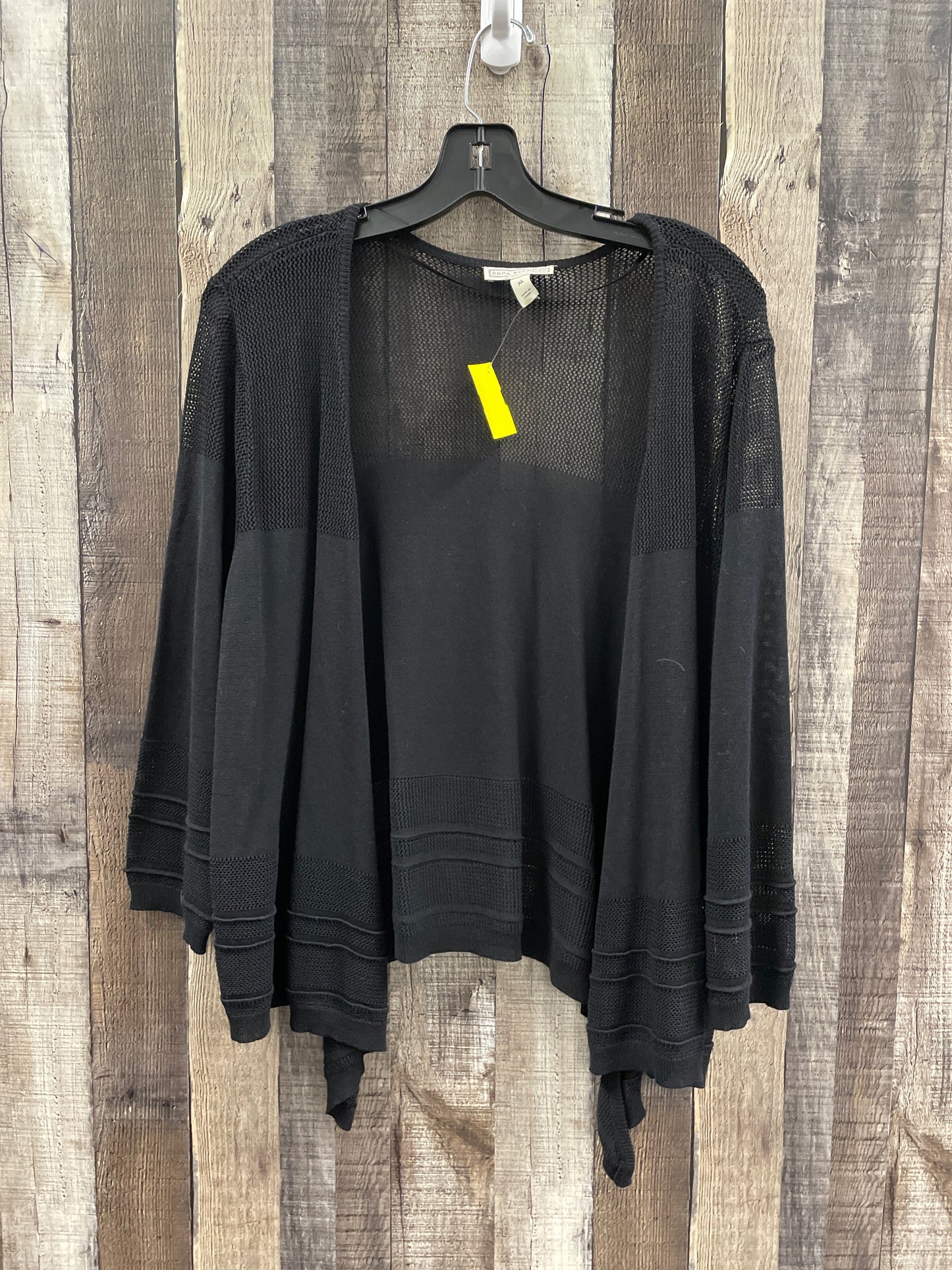 Cardigan By Dana Buchman In Black, Size: Xl