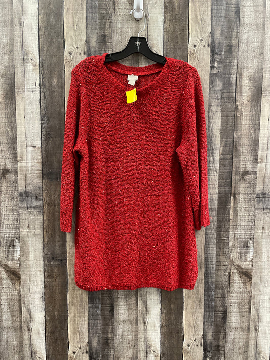 Sweater By Chicos In Red, Size: Xl