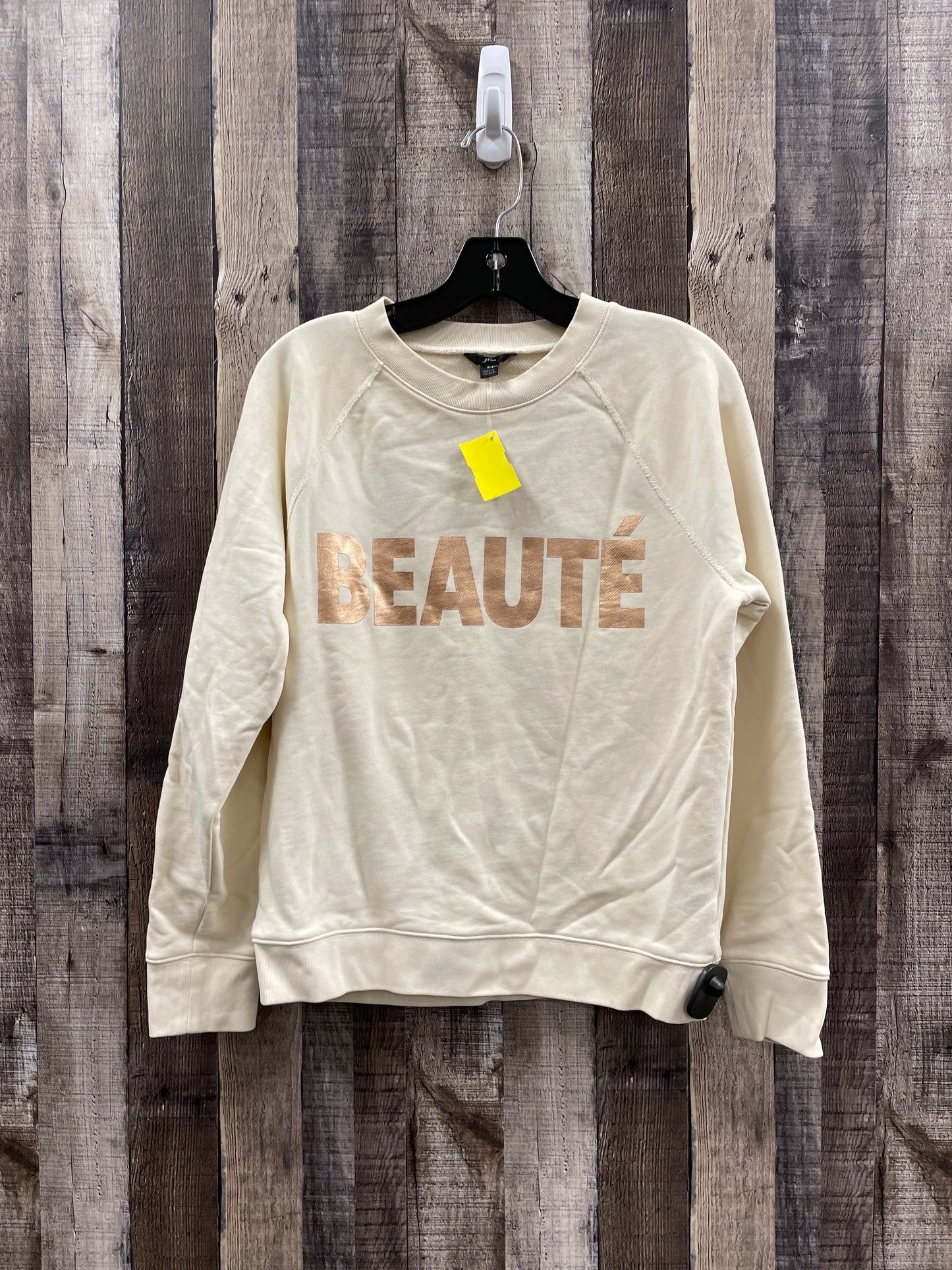 Sweatshirt Crewneck By J. Crew In Ivory, Size: S