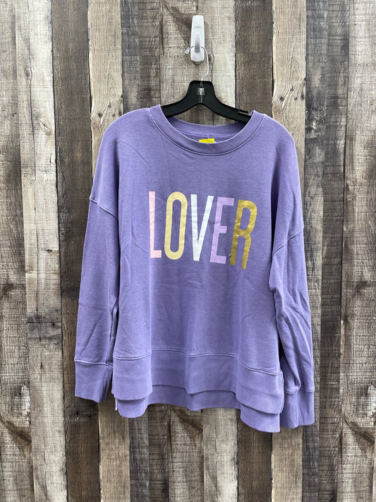 Sweatshirt Crewneck By Time And Tru In Purple, Size: L