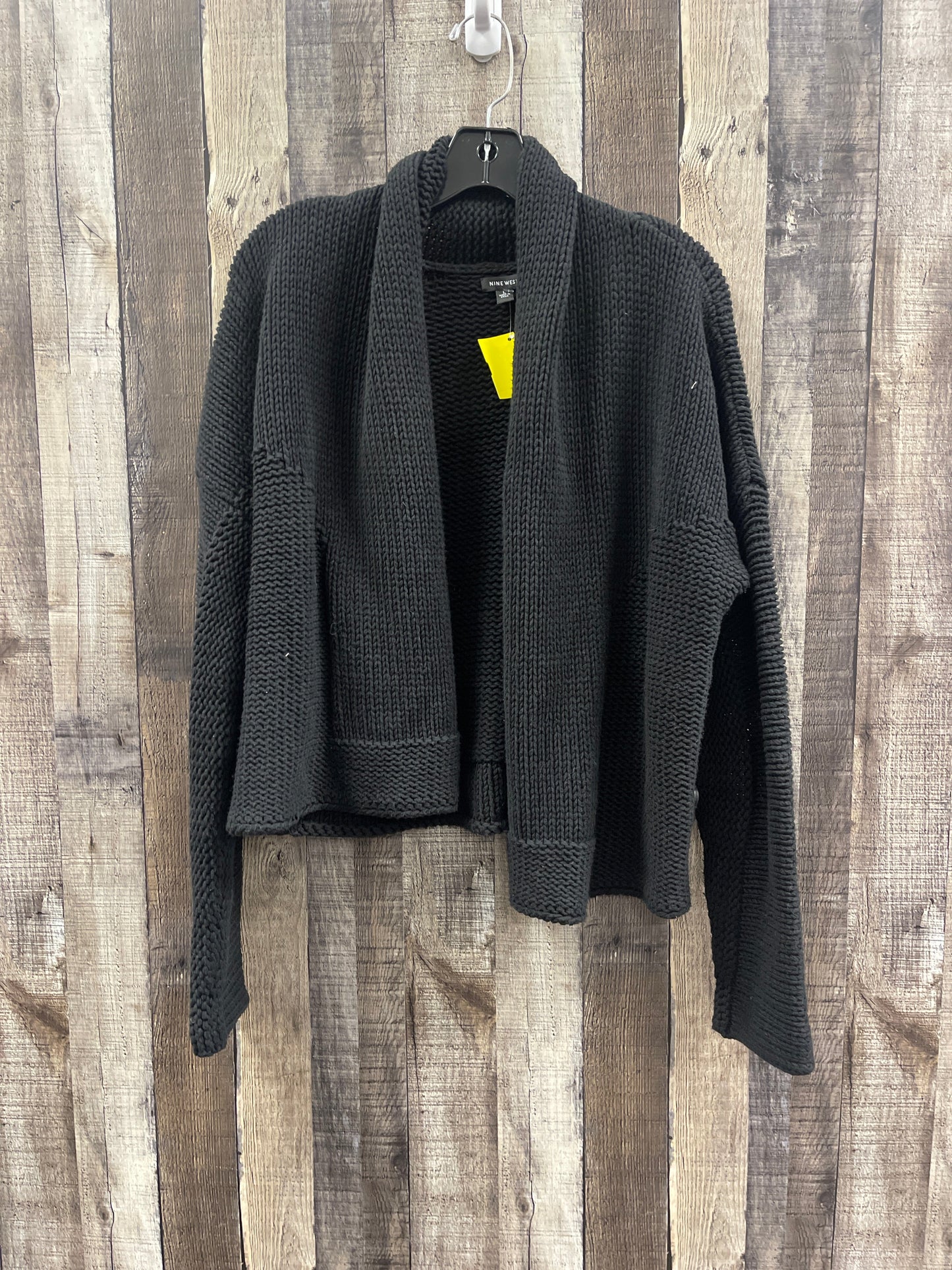 Sweater Cardigan By Nine West In Black, Size: L