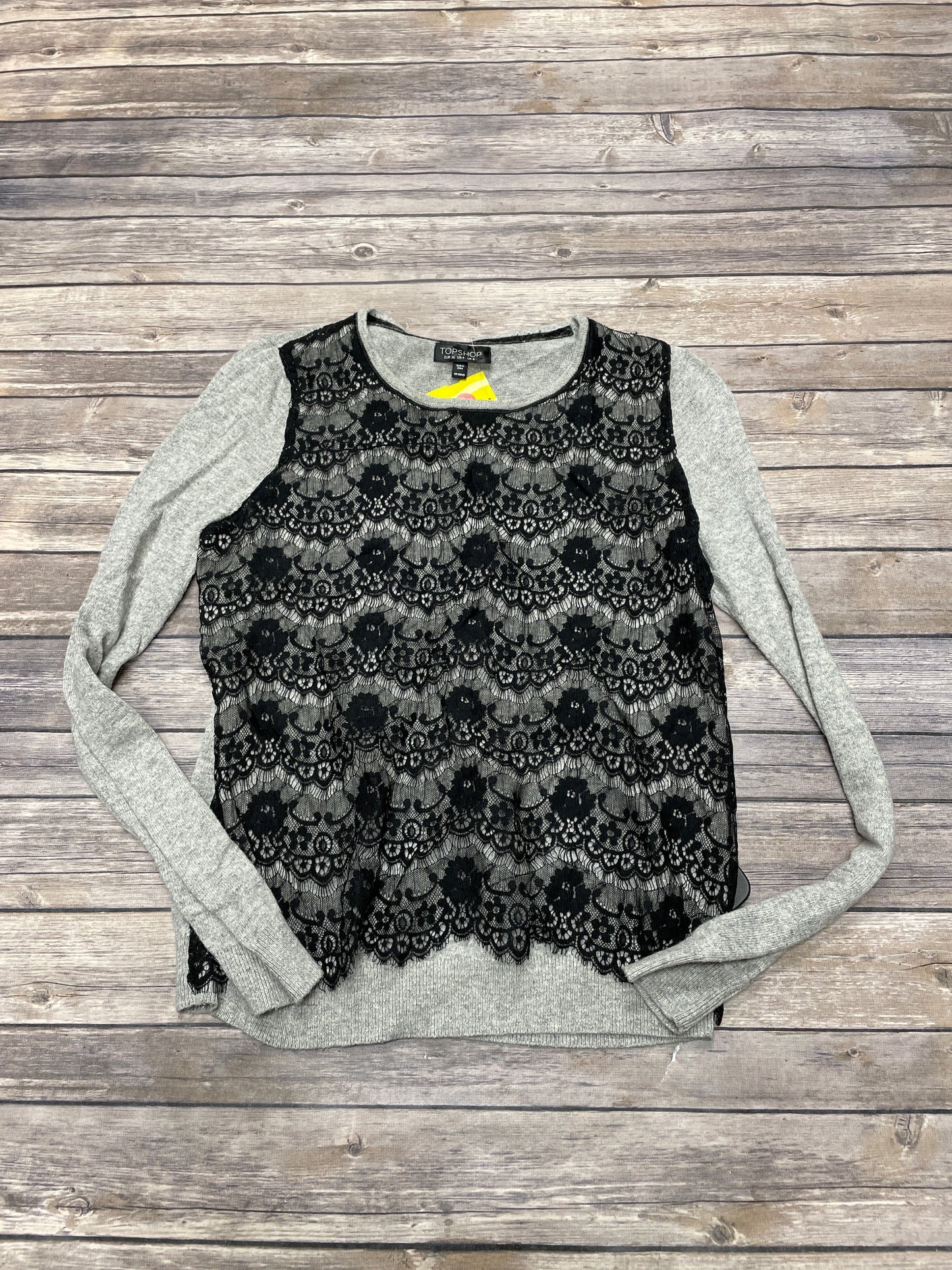 Top Long Sleeve By Top Shop In Black, Size: 4