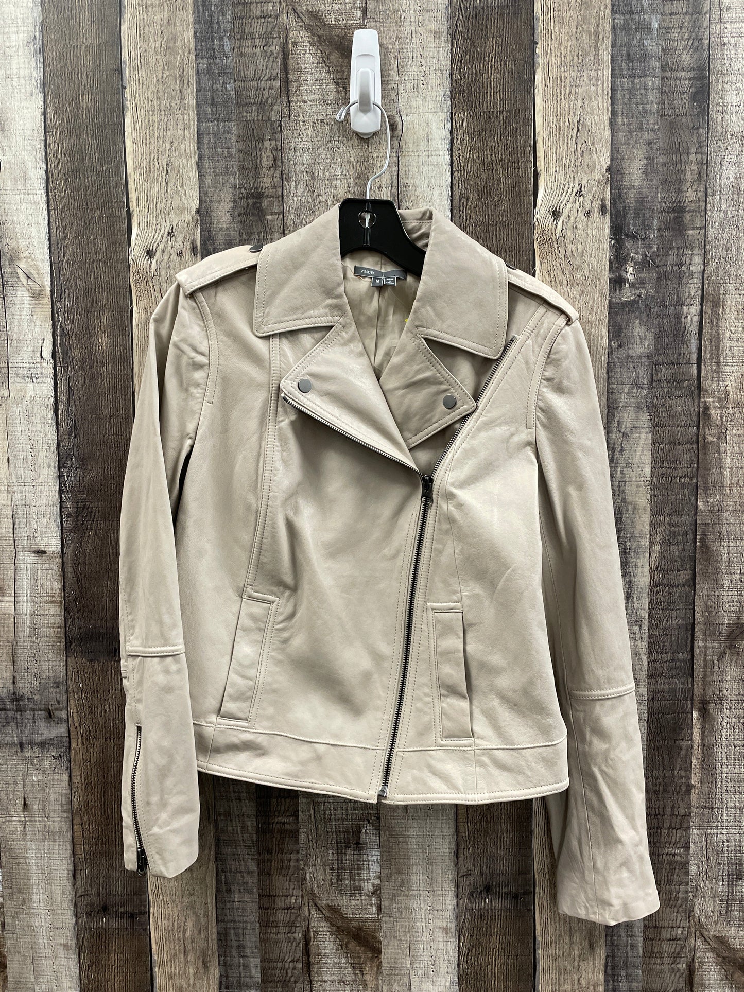 Jacket Leather By Vince In Tan, Size: M