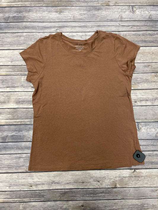 Top Short Sleeve By Tahari By Arthur Levine In Brown, Size: L