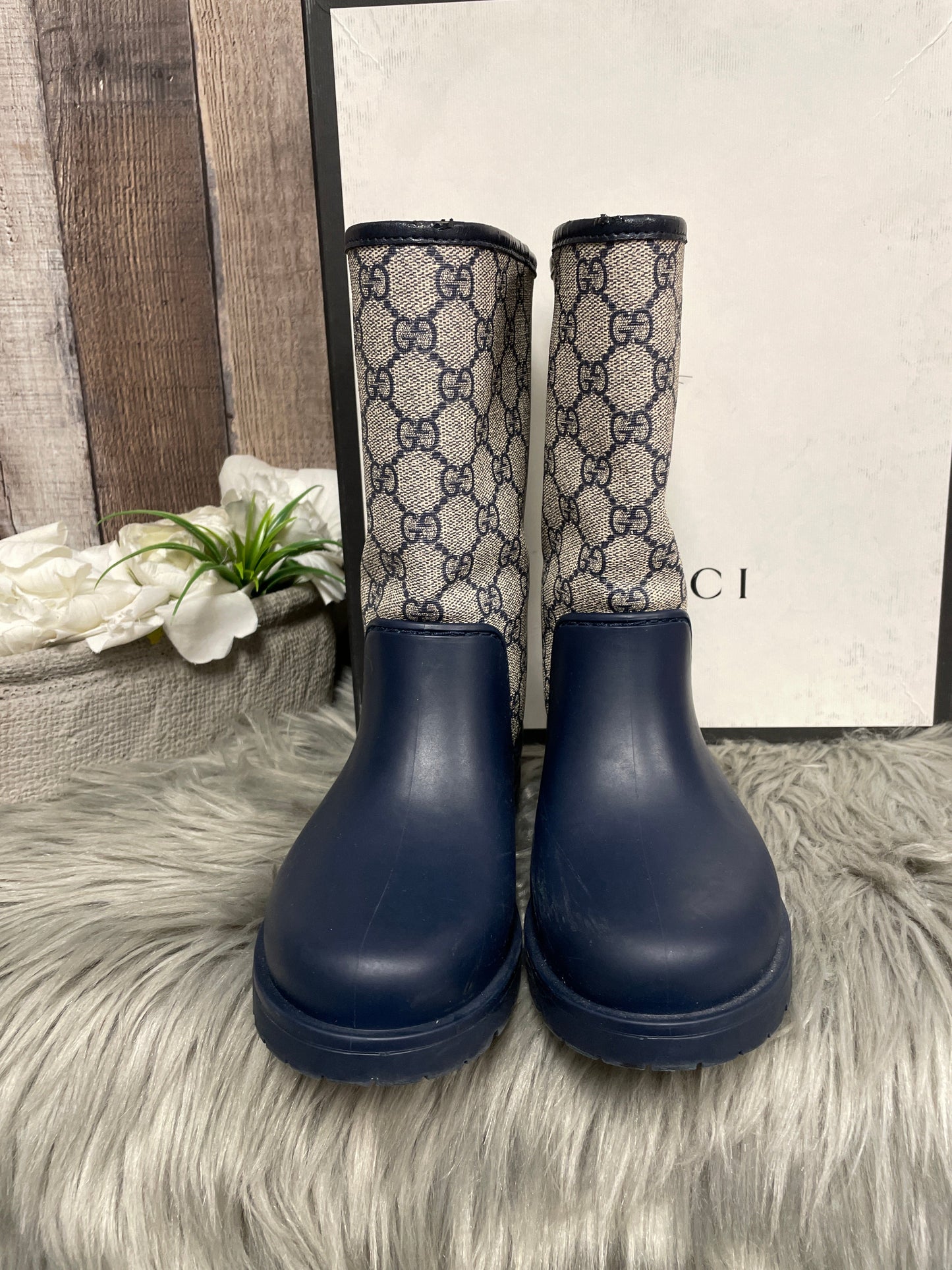 Boots Luxury Designer By Gucci In Blue