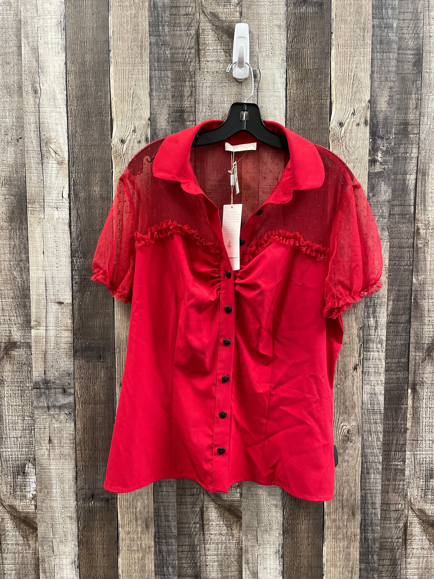 Top Short Sleeve By Cme In Red, Size: Xl