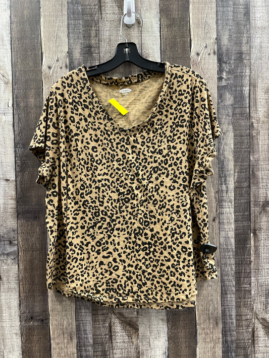 Top Short Sleeve By Old Navy In Animal Print, Size: Xl