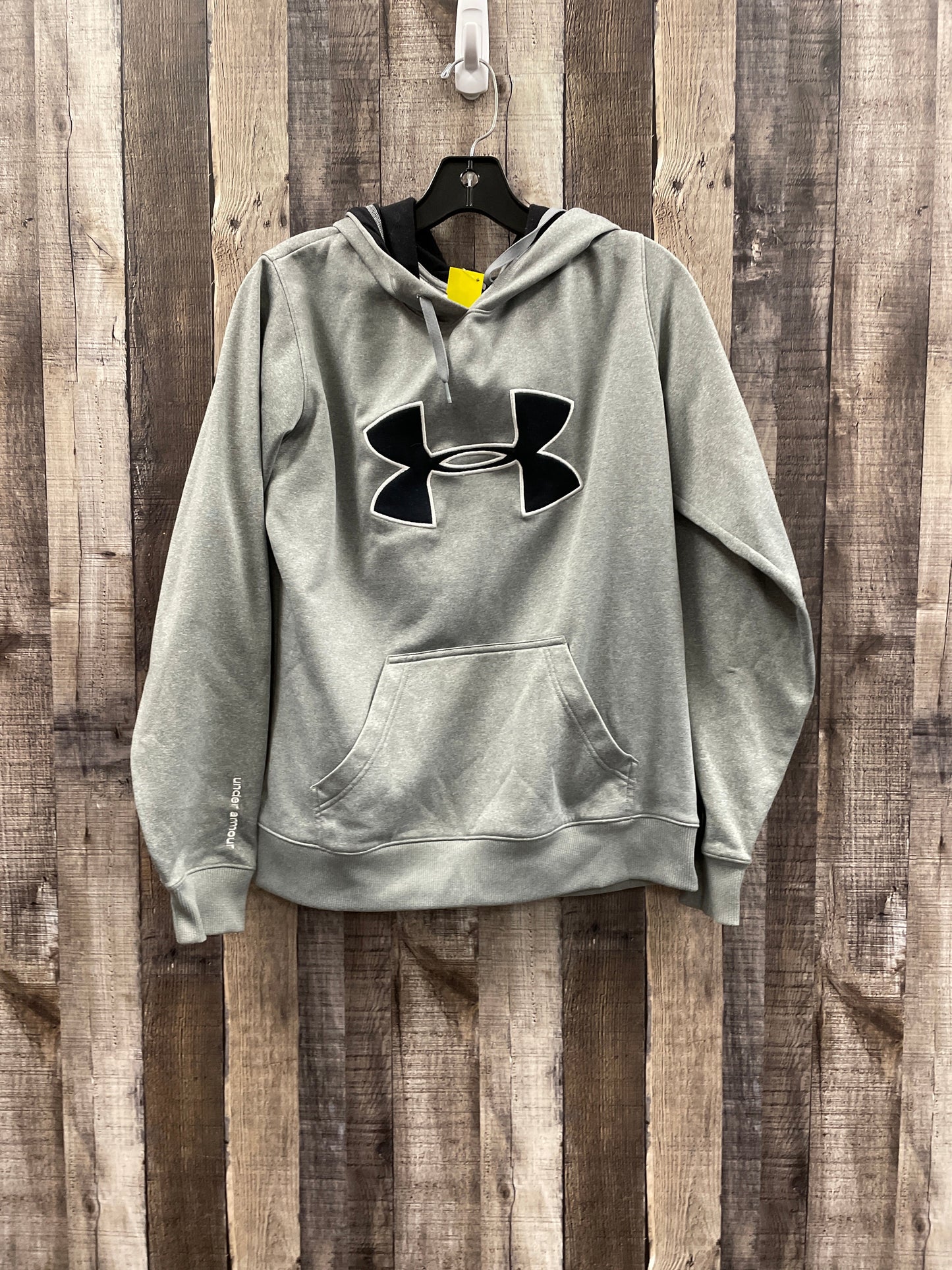 Athletic Sweatshirt Hoodie By Under Armour In Grey, Size: M