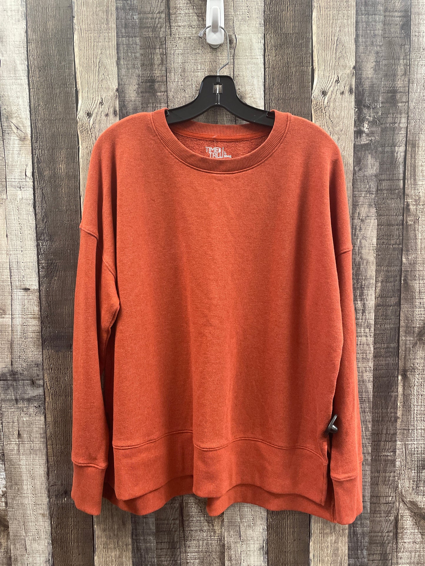 Sweatshirt Crewneck By Time And Tru In Orange, Size: L