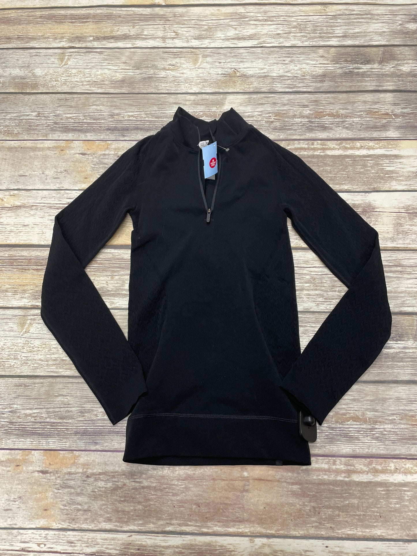 Athletic Top Long Sleeve Collar By Lululemon In Black, Size: 4