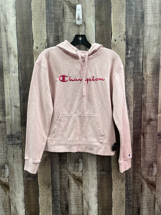 Sweatshirt Hoodie By Champion In Pink, Size: S