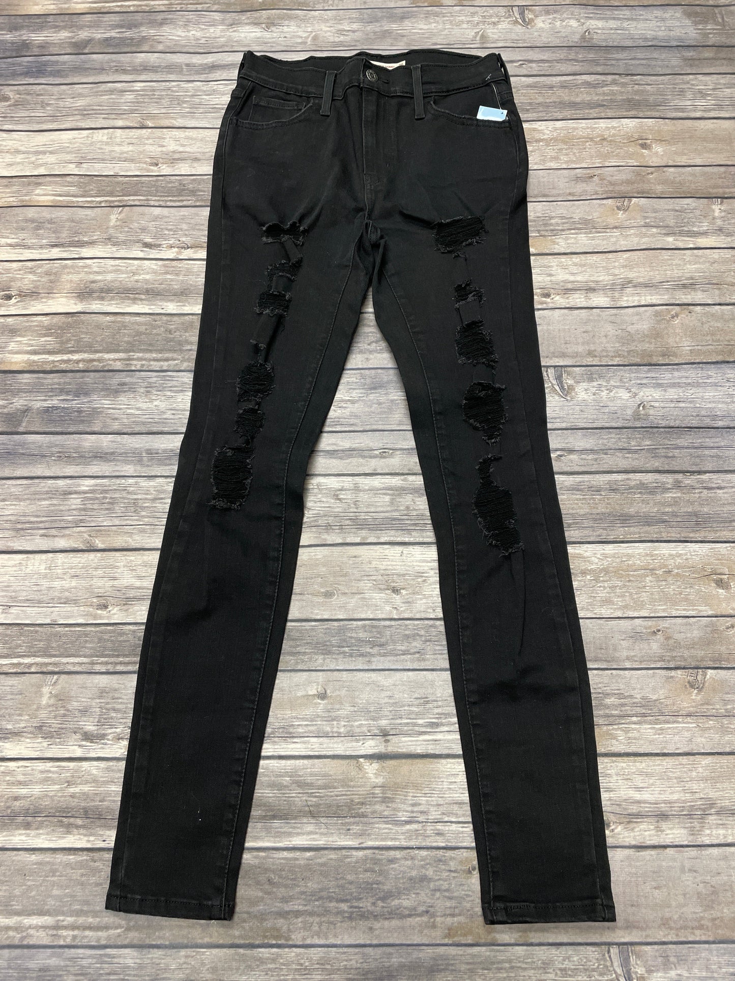 Jeans Skinny By Levis In Black, Size: 2