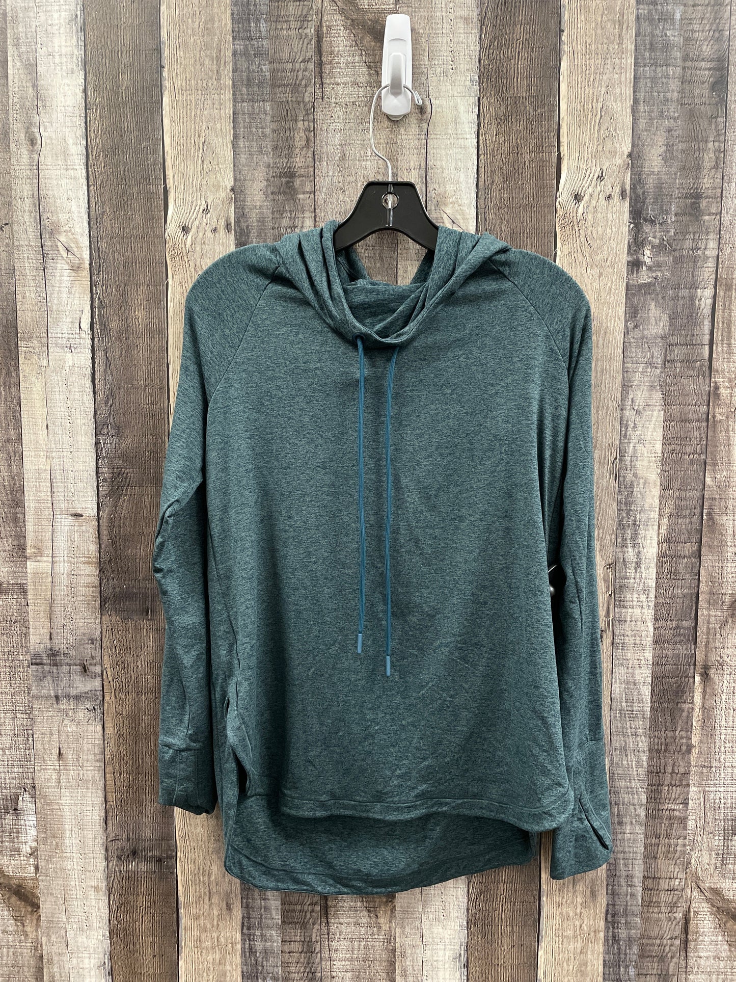 Athletic Top Long Sleeve Collar By Athleta In Teal, Size: S