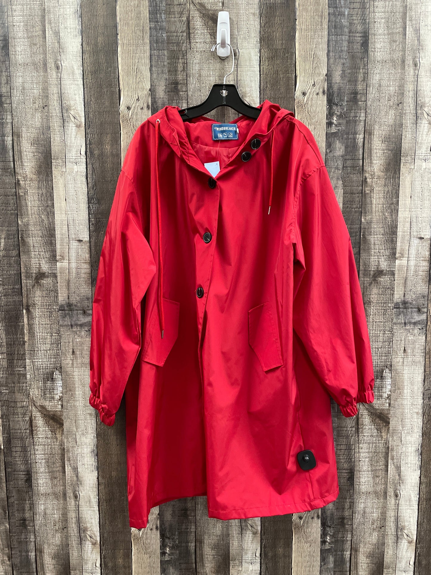 Jacket Windbreaker By Cme In Red, Size: 2x