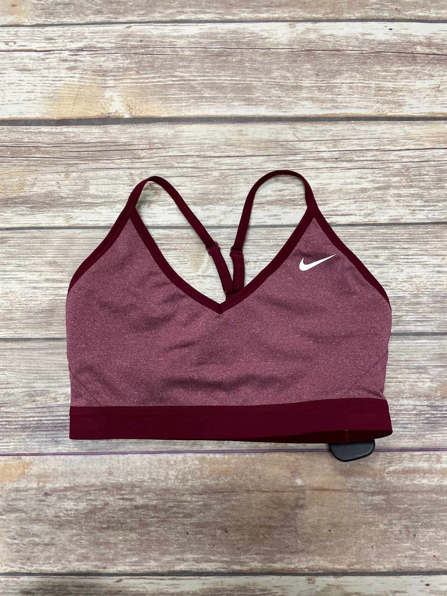 Athletic Bra By Nike In Maroon, Size: M