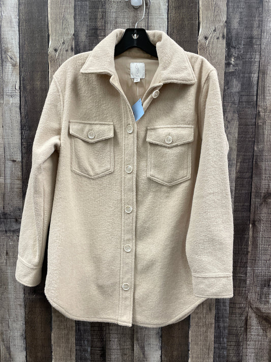 Jacket Shirt By Joie In Beige, Size: S