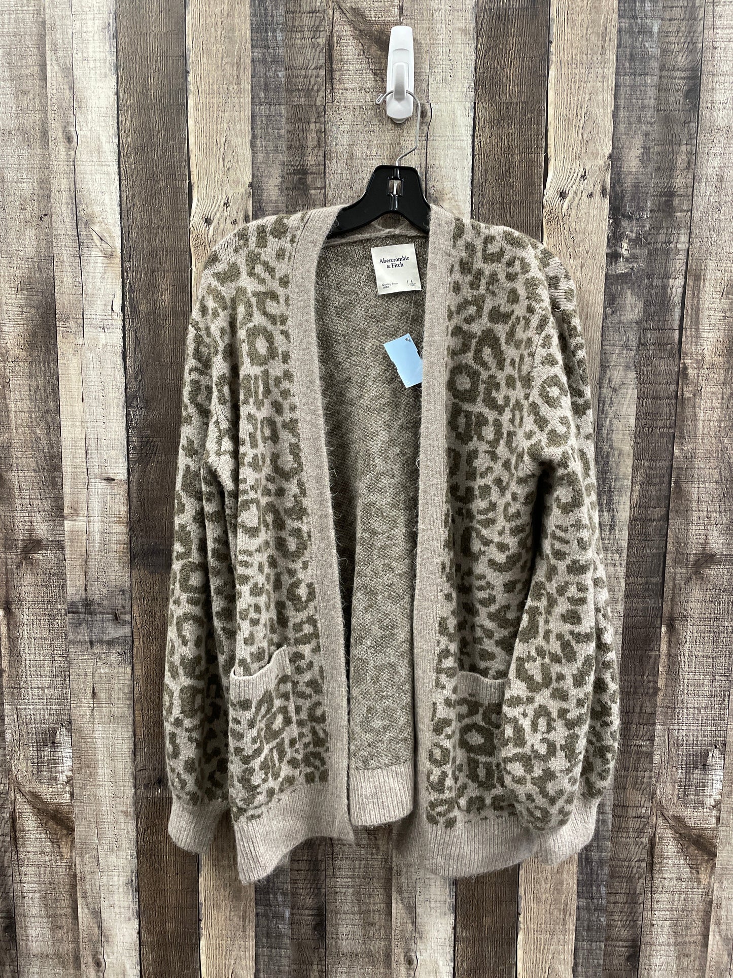 Sweater Cardigan By Abercrombie And Fitch In Animal Print, Size: L