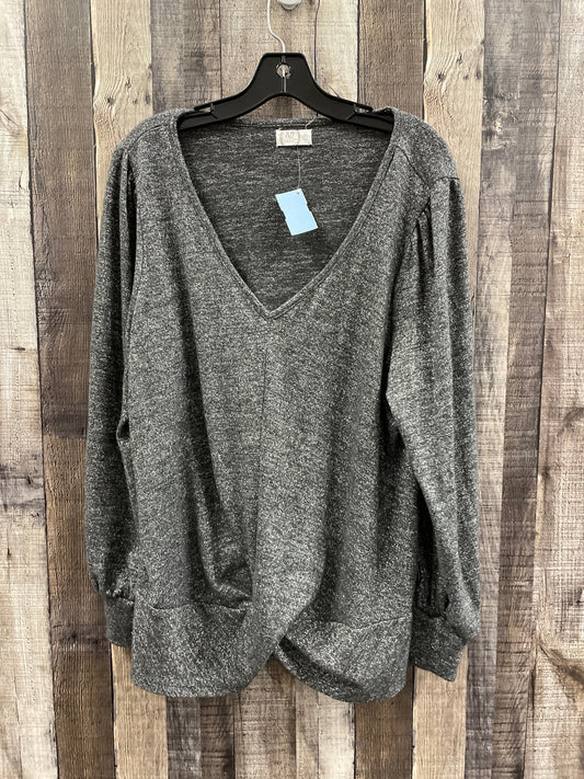 Top Long Sleeve By Maurices In Grey, Size: Xxl