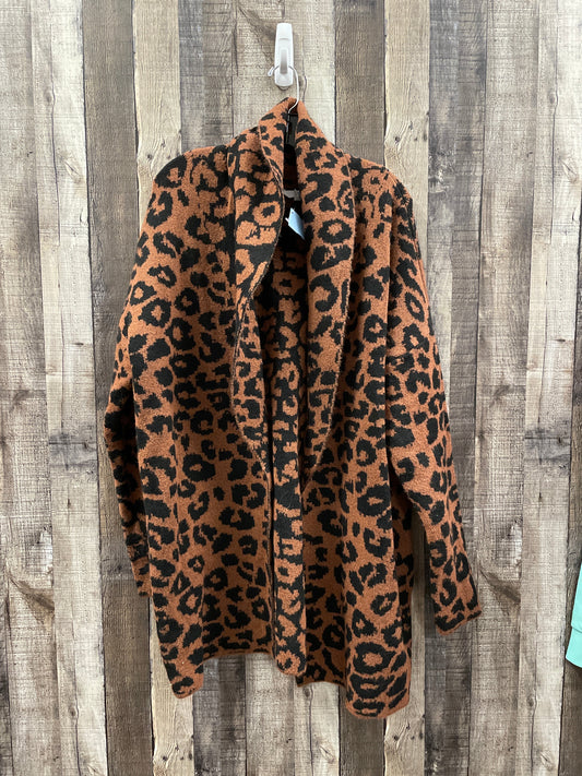 Sweater Cardigan By Time And Tru In Animal Print, Size: Xl