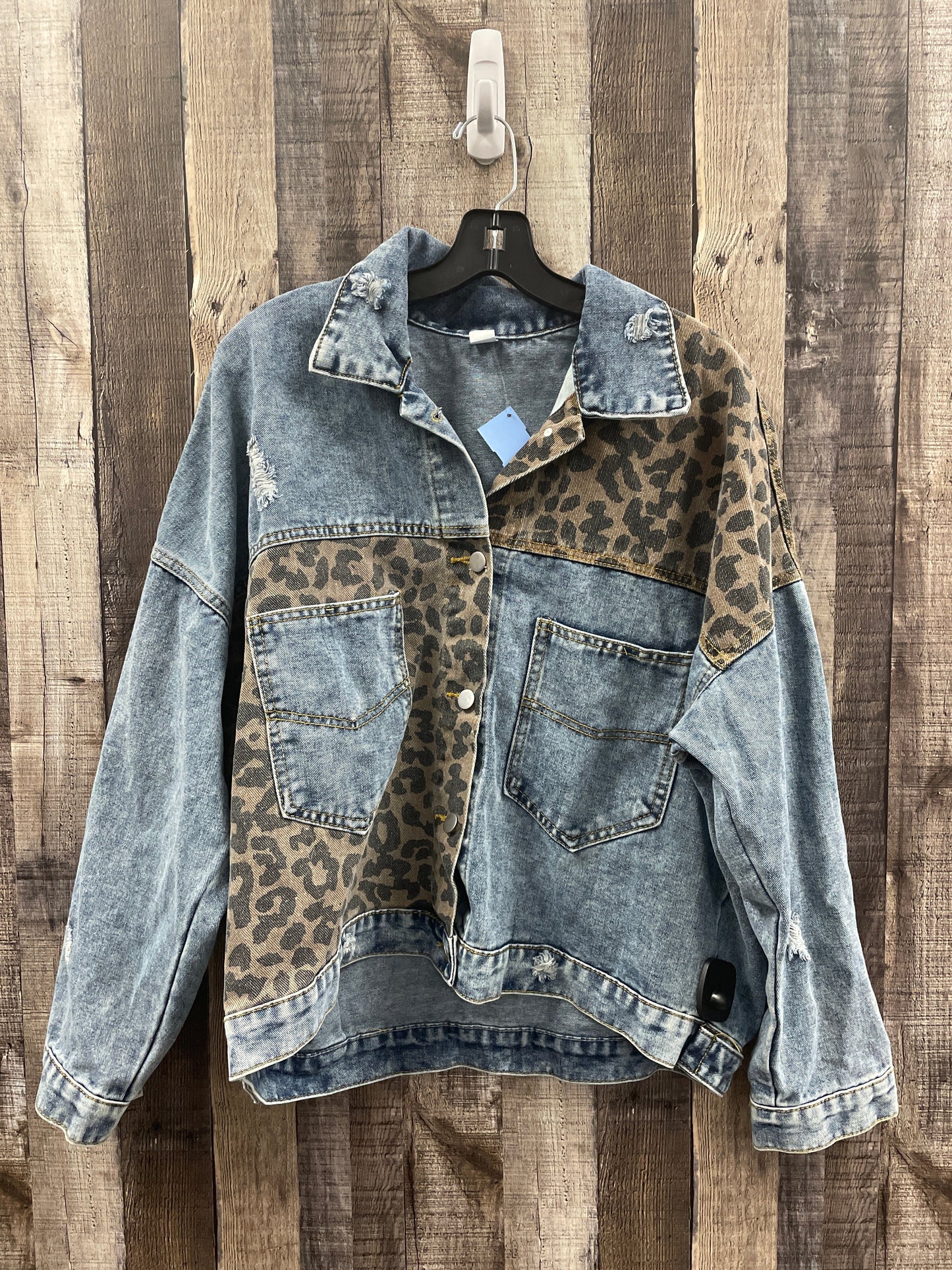 Jacket Denim By Cmf In Animal Print, Size: 3x