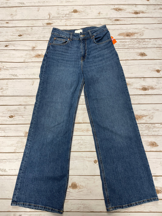 Jeans Wide Leg By H&m In Blue Denim, Size: 8