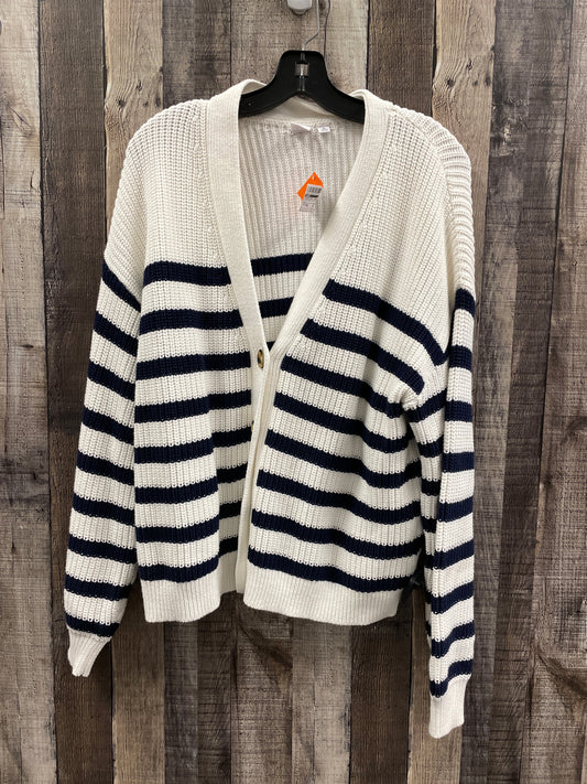 Sweater Cardigan By Gap In Striped Pattern, Size: Xl