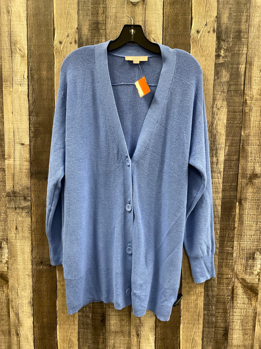 Sweater Cardigan By Loft In Blue, Size: Xl