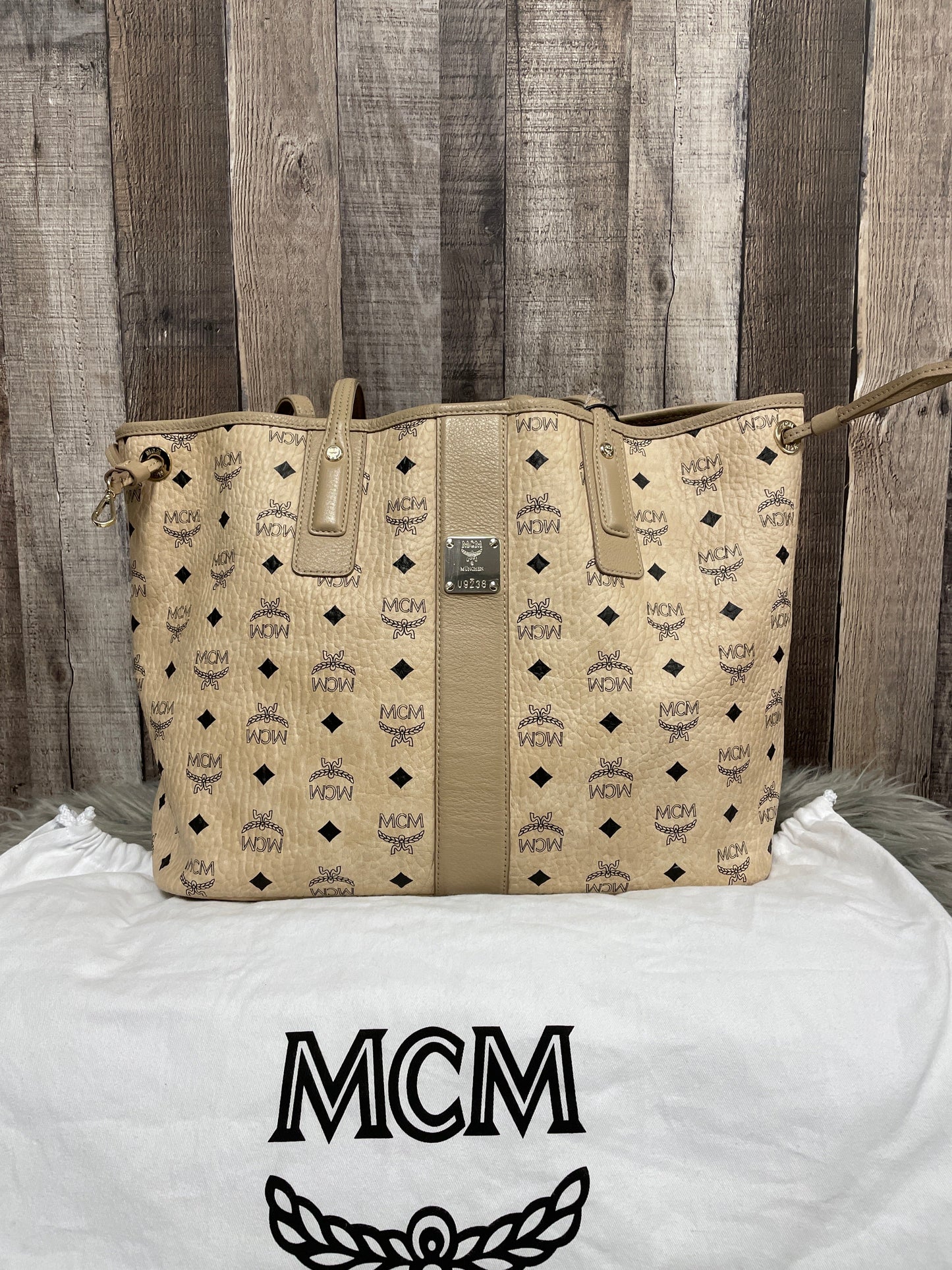 Tote Luxury Designer By Mcm, Size: Large