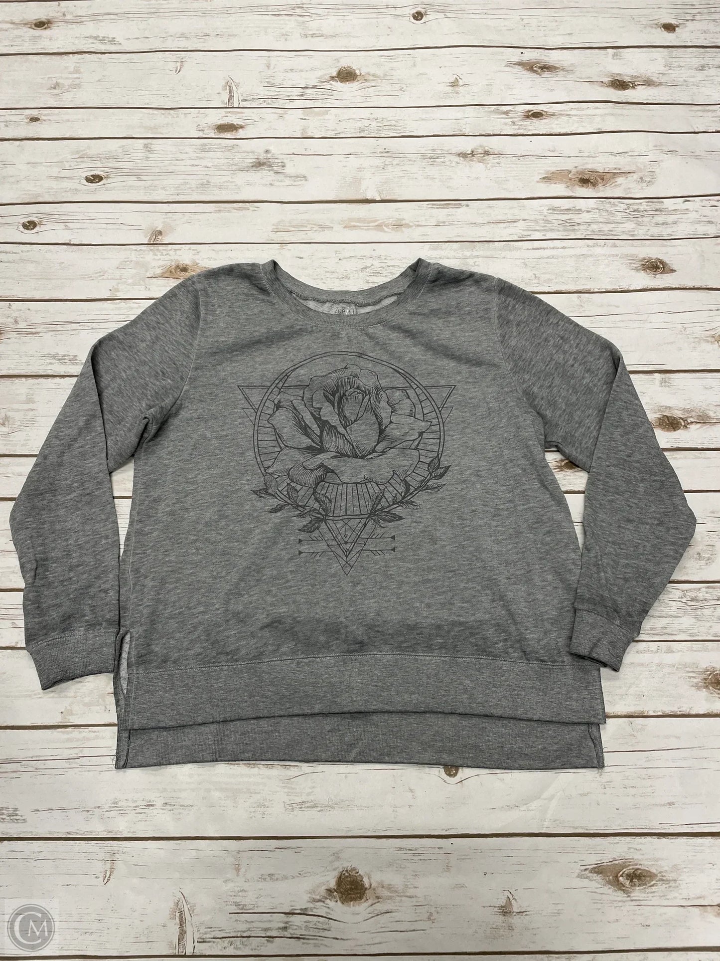 Sweatshirt Crewneck By Zoe And Liv In Grey, Size: Xl