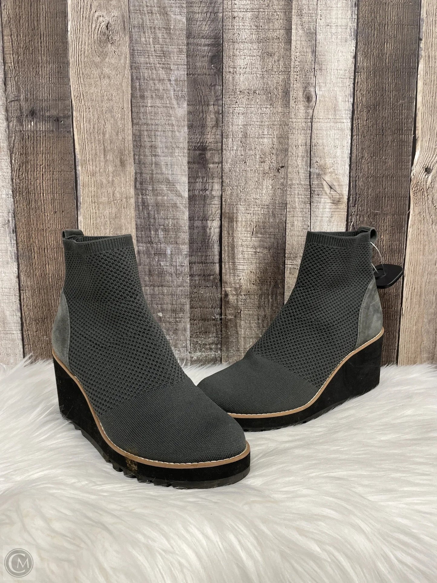 Boots Ankle Heels By Eileen Fisher In Grey, Size: 10