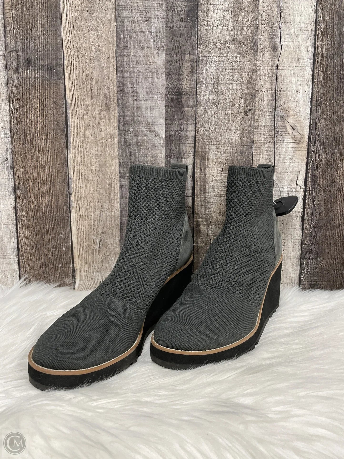 Boots Ankle Heels By Eileen Fisher In Grey, Size: 10