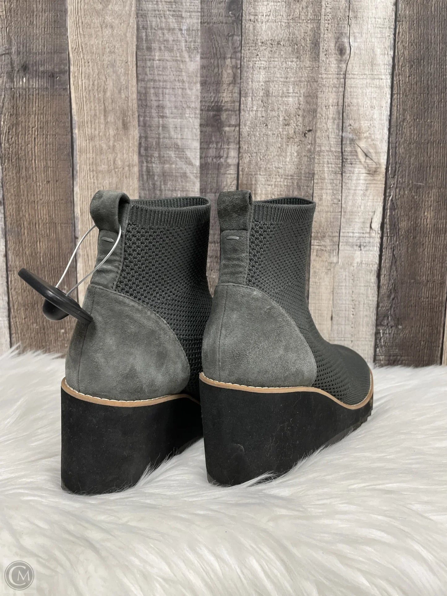 Boots Ankle Heels By Eileen Fisher In Grey, Size: 10