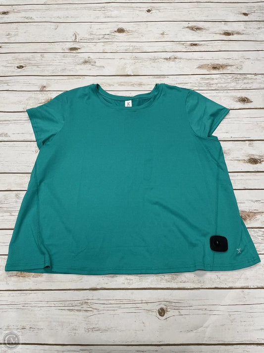 Athletic Top Short Sleeve By Xersion In Green, Size: 1x