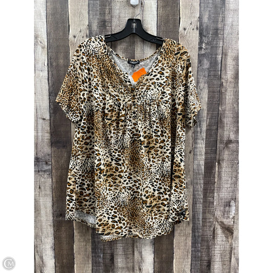 Top Short Sleeve By Cme In Animal Print, Size: 2x