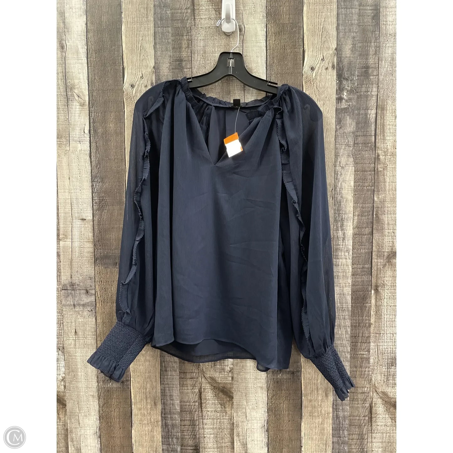 Top Long Sleeve By Ann Taylor In Navy, Size: M