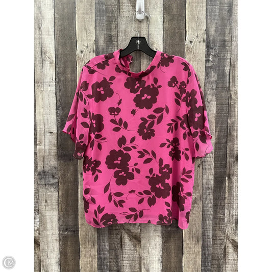 Top Short Sleeve By Ann Taylor In Pink, Size: M