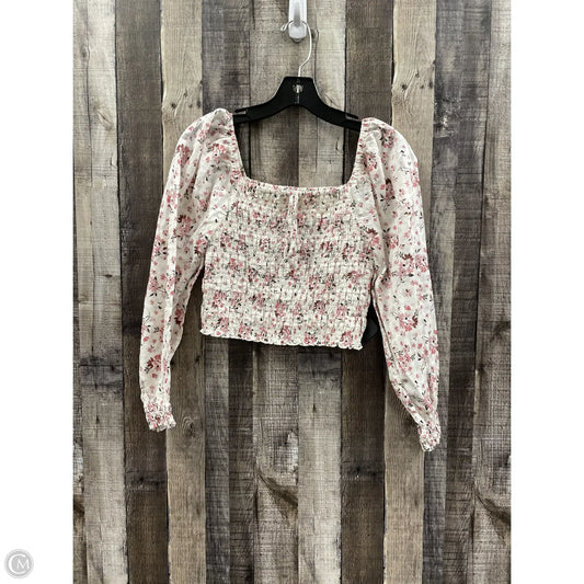 Top Long Sleeve By American Eagle In Floral Print, Size: S